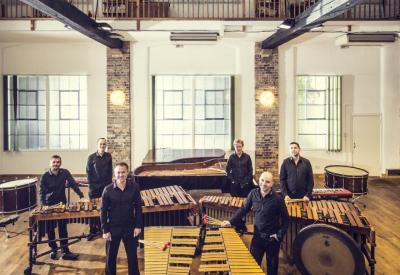 Colin Currie Group and Synergy Vocals perform A Steve Reich Celebration, Thursday, November 3, 2022 in Zellerbach Hall. Pictured: Colin Currie Group (credit: Chris Gloag)