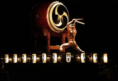 Kodo performs Tsuzumi: One Earth Tour Saturday–Sunday, February 4–5, 2023 in Zellerbach Hall. (credit: Takashi Okamoto)