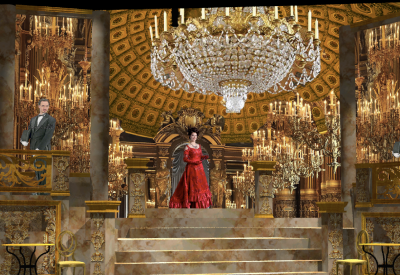 Act 1 set design by Peter Crompton for West Bay Opera's La traviata - Oct 2022