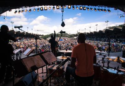 On the arena stage
