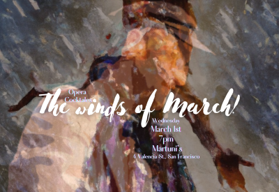 Opera Singer and pianist. Watercolor image with the event info in elaborate type. 