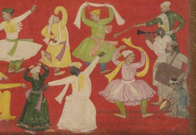Dancing villagers