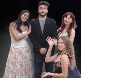 Comic quartet of performers