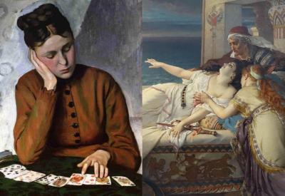 Frédéric Bazille, La Tireuse de cartes and Joseph Stallaert, The death of Dido