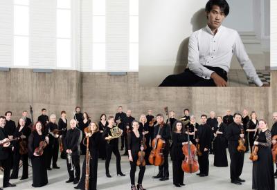 A small photo of Bruce Liu over a photo of Academy of St Martin in the Fields