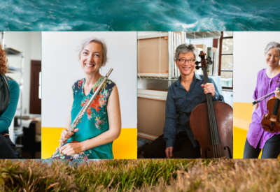Photo of musicians Allegra Chapman, Leighton Fong, Anna Presler and Stacey Pelinka