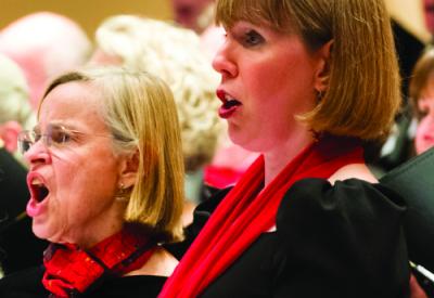 photo closeup of choral singers