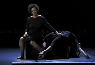 Cal Performances presents the US Premiere of American Modern Opera Company in Olivier Messiaen’s Harawi, Sep 27, 2024 at Zellerbach Hall; Pictured: Julia Bullock, Bobbi Jene Smith