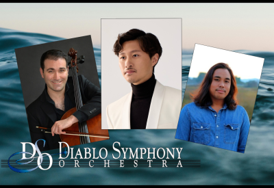 Diablo Symphony logo with images of three artists