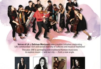 The 13 members of Delirium Musicum join 4 Korean guest musicians to perform works of western Classical and Korean traditional repertoire selected to highlight the similarities between the two musical idioms