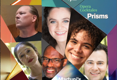 a colorful prism with pics of the performers and  the informations about the event!