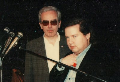 Robert Ashley and "Blue" Gene Tyranny. Photo by John Sanborn.