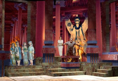 Temple scene in Samson et Dalila - Design by Peter Crompton