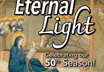 The Eternal Light with painting of the Nativity of Christ