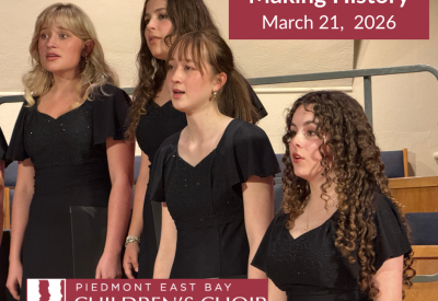 PEBCC's Making History Concert, March 21, 2026 promotional image with singers in black choir dresses.