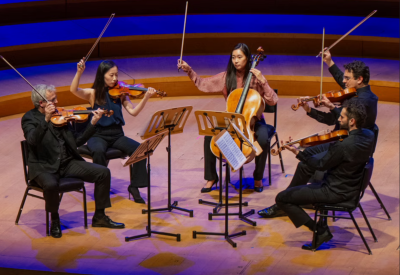 Members of the Los Angeles Philharmonic playing chamber music at Walt Disney Concert Hall