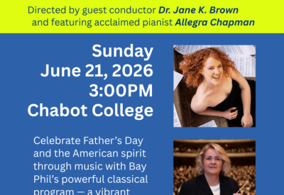 Bay Philharmonic, America in Rhythm and Rhapsody.  June 21, 2026, 3:00 p.m.