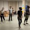 Dancers rehearse
