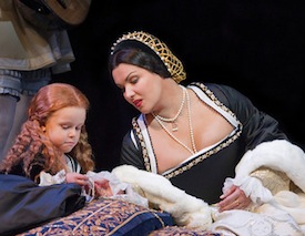 Netrebko as Anna Bolena, with Clare Cashman as Elizabeth<br>Photo by Ken Howard Netrebko as Anna Bolena, with Clare Cashman as Elizabeth