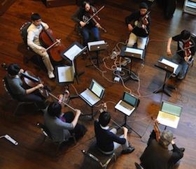 Borromeo and a young quartet joined for the Mendelssohn Octet<br>Photo by Henry Kwong Borromeo and a young quartet joined for the Mendelssohn Octet Photo by Henry Kwong