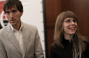 Mason Bates and Anna Clyne<br>Photo by Robert Loerzel Mason Bates and Anna Clyne