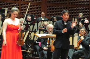 Violinist Alina Ming Kobialka and conductor Lan Shui