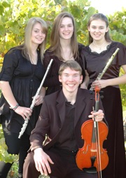 Front: Scotland Bonnie; back: Hannah Dyslin, Kirsten Skabelund, Marissa Zieminski