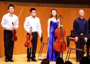 Yang Zhang,Yucheng Shi, Menglu Li, and Jeffrey La Deur performed Mozart's Piano Quartet No. 1 Yang Zhang,Yucheng Shi, Menglu Li, and Jeffrey La Deur performed Mozart's Piano Quartet No. 1