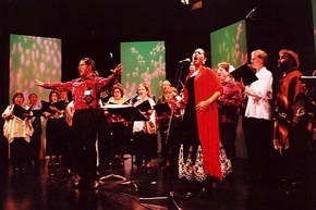 Coro Hispano with Gaffney (left)
