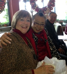 A photo taken by Emil Miland of Frederica von Stade and Zheng Cao Flicka Cao
