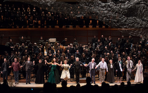 MTT, Holloway, and the cast take the final bow