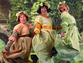 Michael Desnoyers as Cyril, David Sasse as Hilarion, and Chris Uzelac as Florian in the Lamplighters' <em>Princess Ida</em>