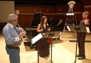 Sir James Gallaway at a taping of "From the Top" with Arianna Smith and Kenneth Renshaw