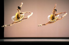 Maria Kochetkova and Frances Chung<br>in Possokhov's Classical Symphony<br>Photo by Erik Tomasson