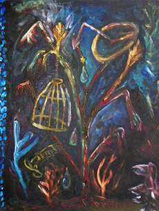 Auerbach's oil painting, <em>The Birth of Sound</em>