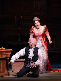 Melody Moore, undaunted by circumstances of her debut, takes on Roberto Frontali's Scarpia Photo by Kristen Loken