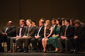 Half of the Class of 2013 in Nourse Auditorium<br>Photo by Kristen Loken