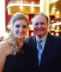 Winner Julie Adams, with winning teacher César Ulloa
