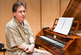 Robert Levin performs on pianoforte<br>Photo by Mark Broussely