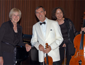 Roy Malan, in his last season as concertmaster of S.F. Ballet, with Trio Navarro's pianist Marilyn Thompson and cellist Jill Rachuy Brindel