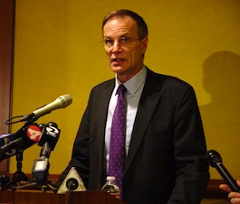 Brett Assink at the Wednesday press conference<br>Photo by Michael Strickland Brett Assnik