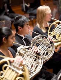 In the Youth Orchestra brass section