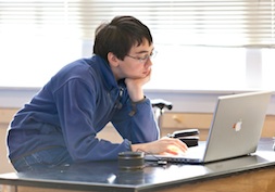 Sean Leffler, composing<br>Photo by Andreas Guther Sean Leffler, composing Photo by Andreas Guther