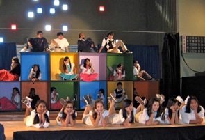 Students performing "Telephone Song" in Bye-Bye Birdie