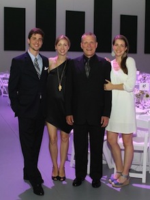 David Gockley, third from left, at the event, with son Adam, daughters Meredith Hedemann and Lauren Gockley<br>Photo by Priscilla Dickson The Gockleys