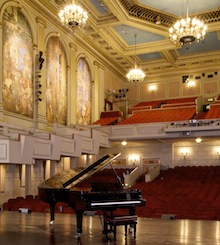 Herbst Theatre - those boxes under the murals are coming down to improve acoustics<br>Photos by Joel Puliatti Veterans Herbst Theatre
