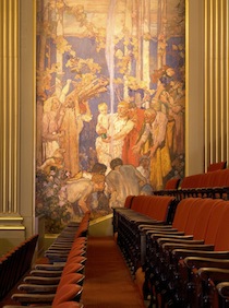 One of the Brangwyn murals, as seen from the Herbst balcony One of the Brangwyn murals, as seen from the Herbst balcony