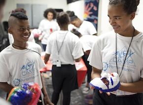 Campers in creative communication class