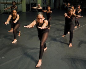 Berkeley/Oakland AileyCamp 2011 campers in modern dance class<br>Photos by Peter DeSilva