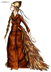 Miuccia Prada's sketch for Odabella in Attila